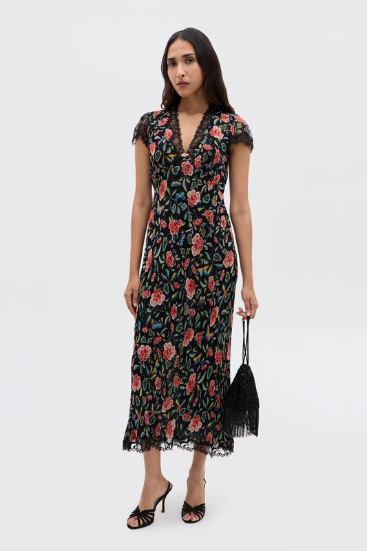 Clarice - Butterfly Floral Black