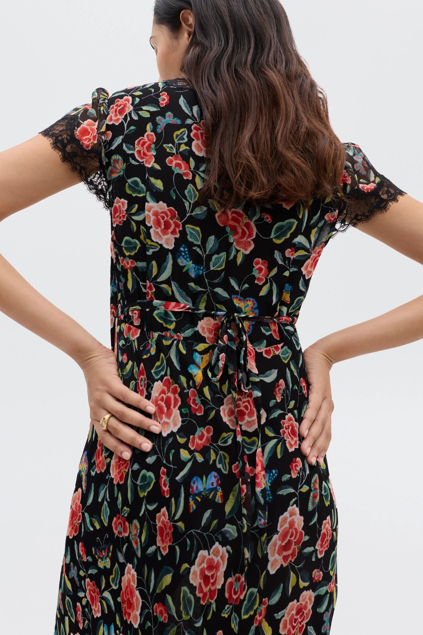 Clarice - Butterfly Floral Black