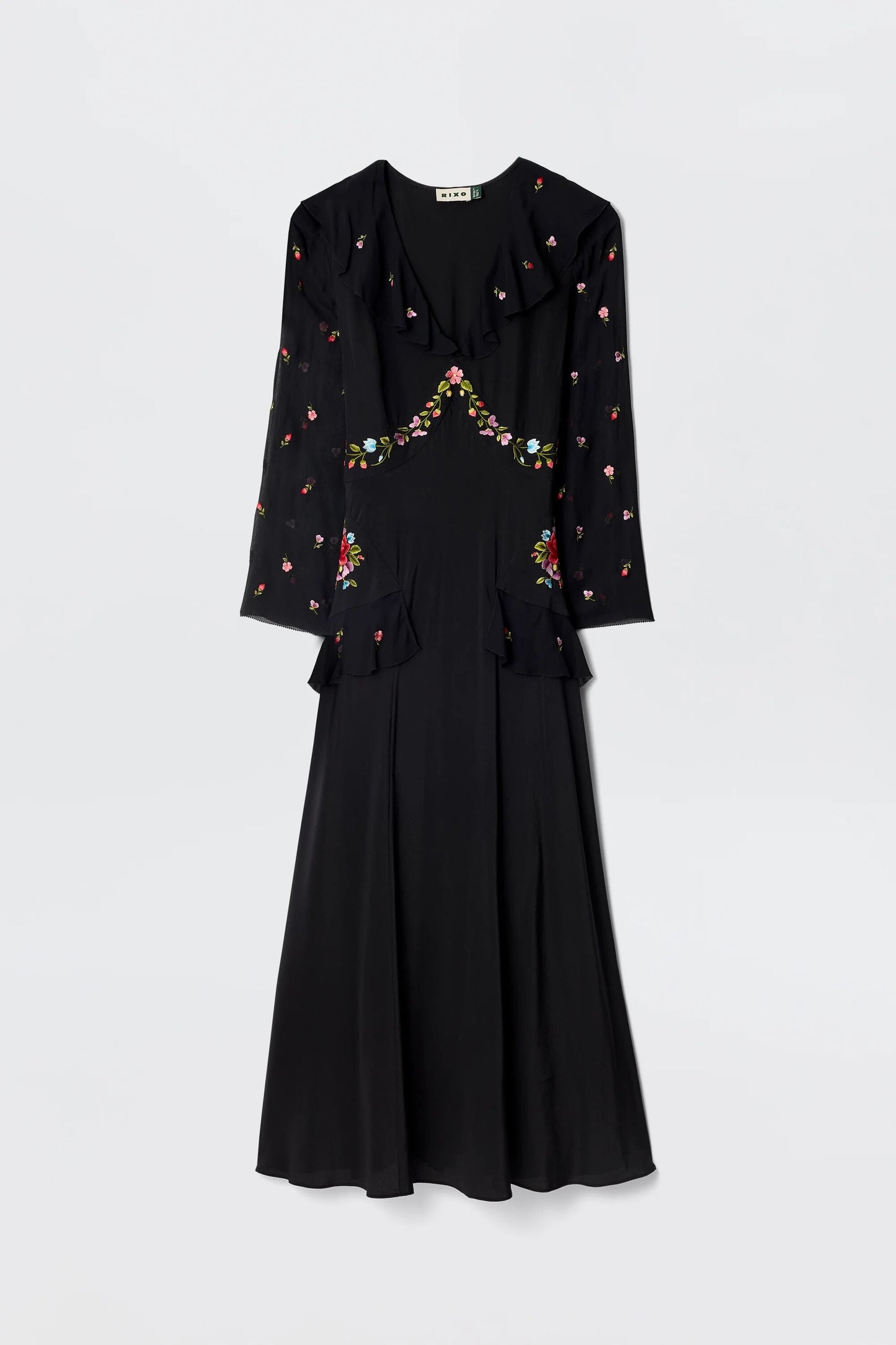 Cedar - Bouquet Embroidery Black