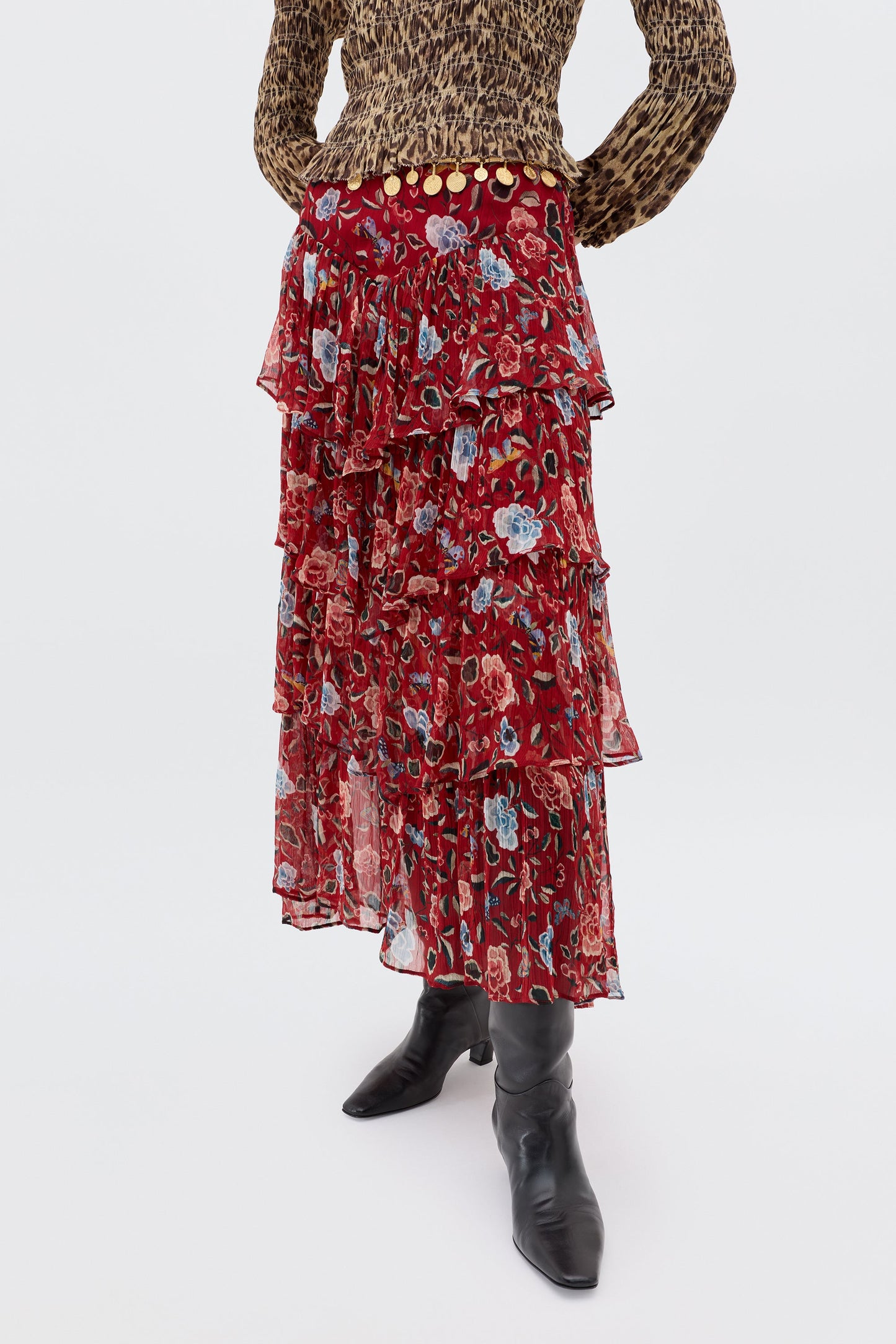 Taryn - Butterfly Floral Burgundy