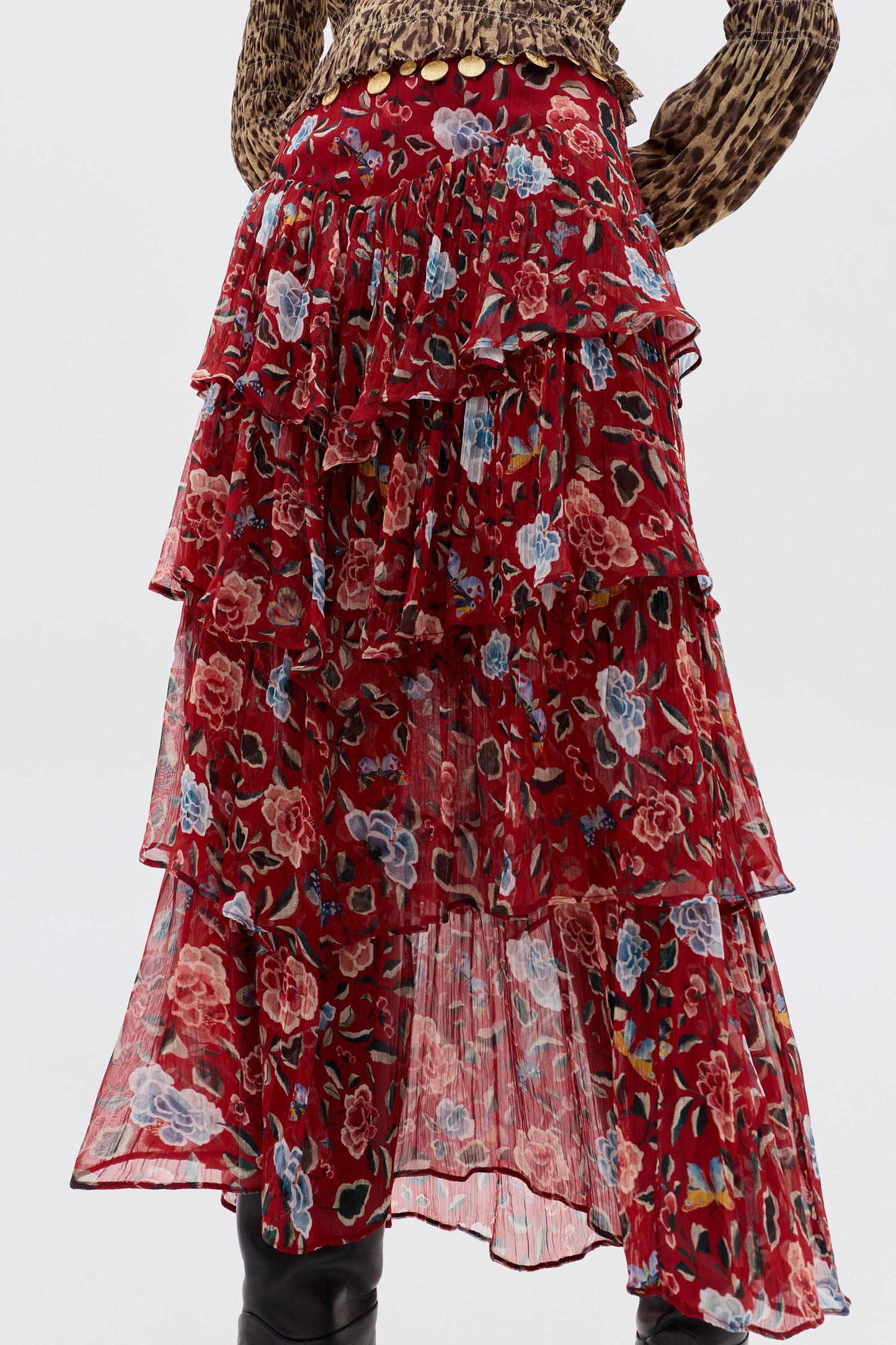 Taryn - Butterfly Floral Burgundy