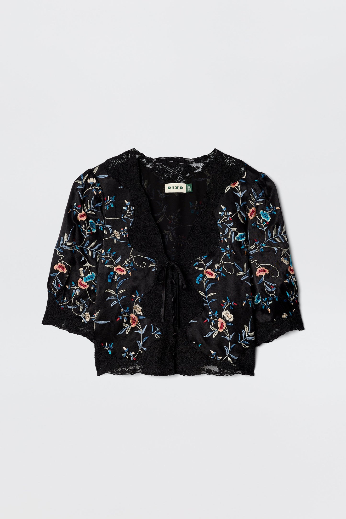 Ursula - Botanical Embroidery Black