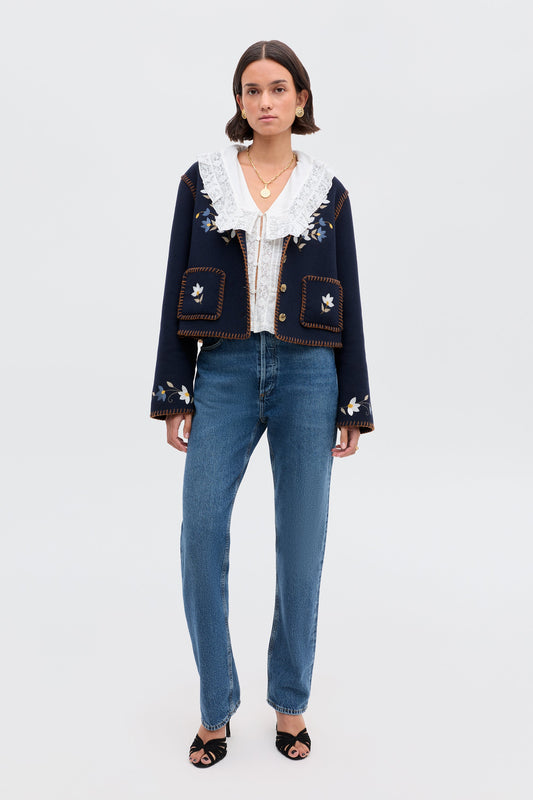 Sunday - Petal Embroidery Navy
