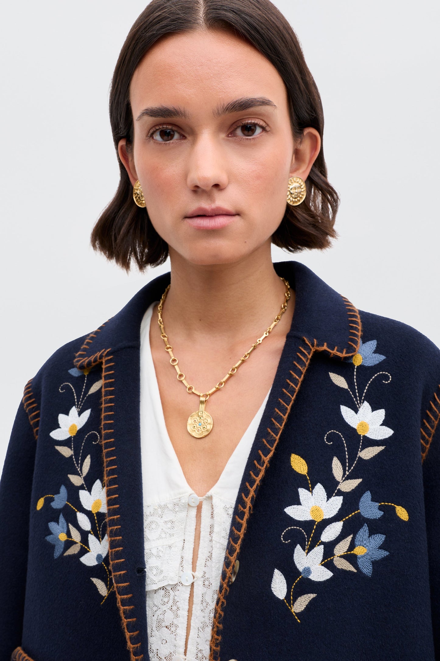 Sunday - Petal Embroidery Navy