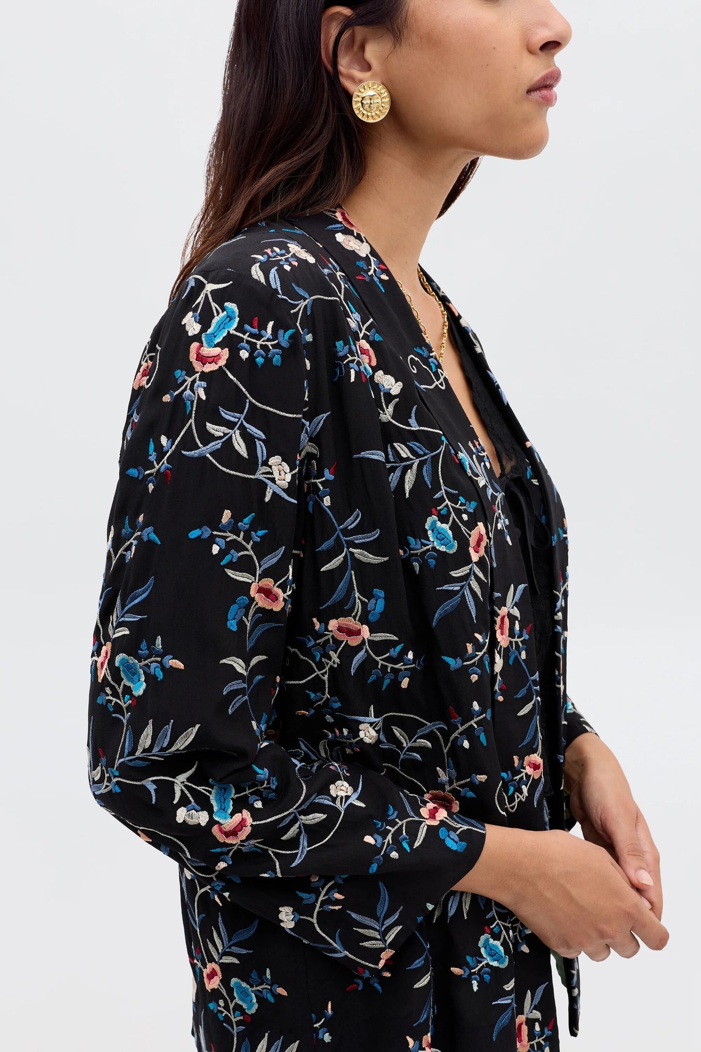 Malachy - Botanical Embroidery Black