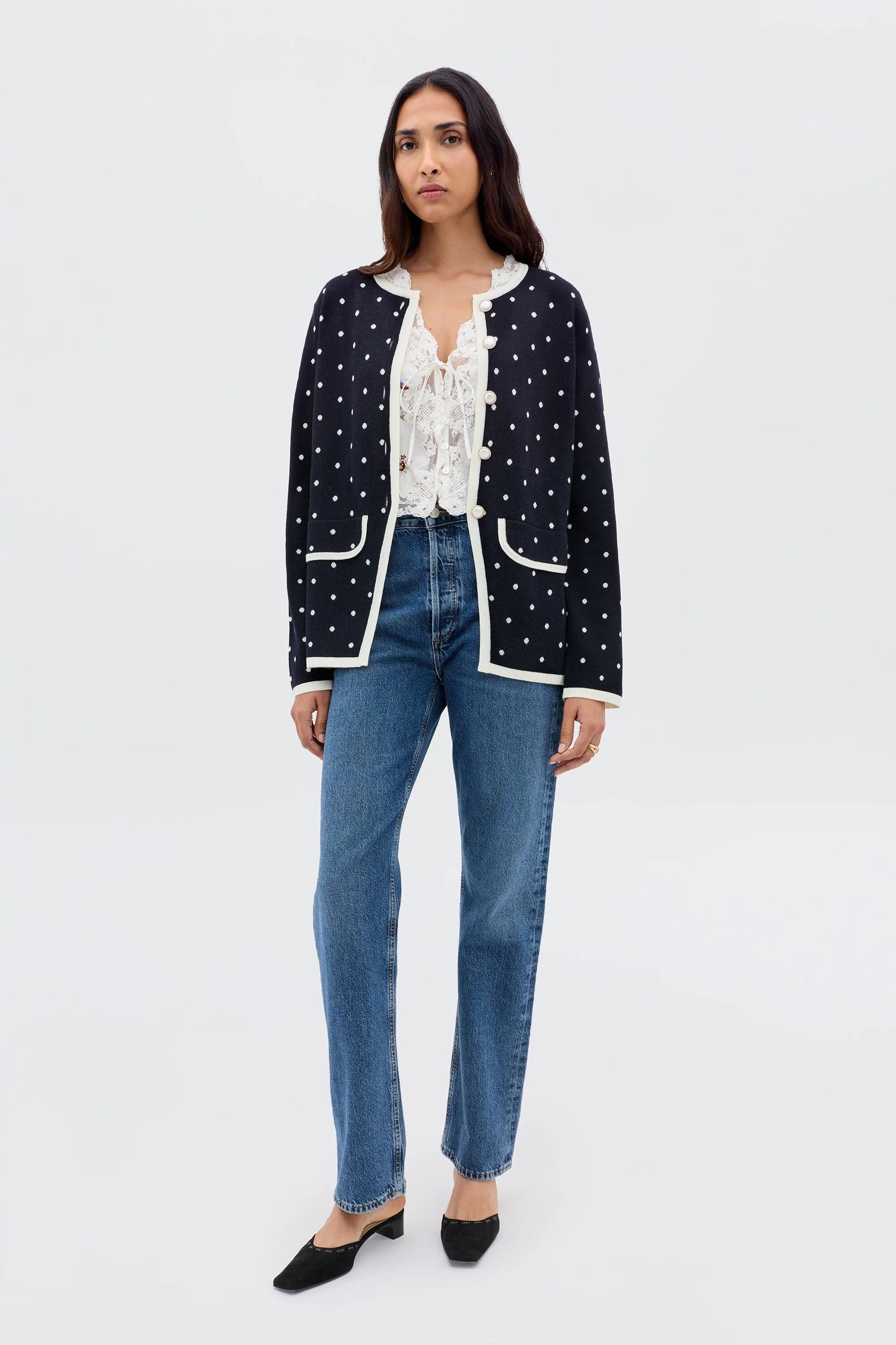 Mirja - City Spot Jacquard Navy