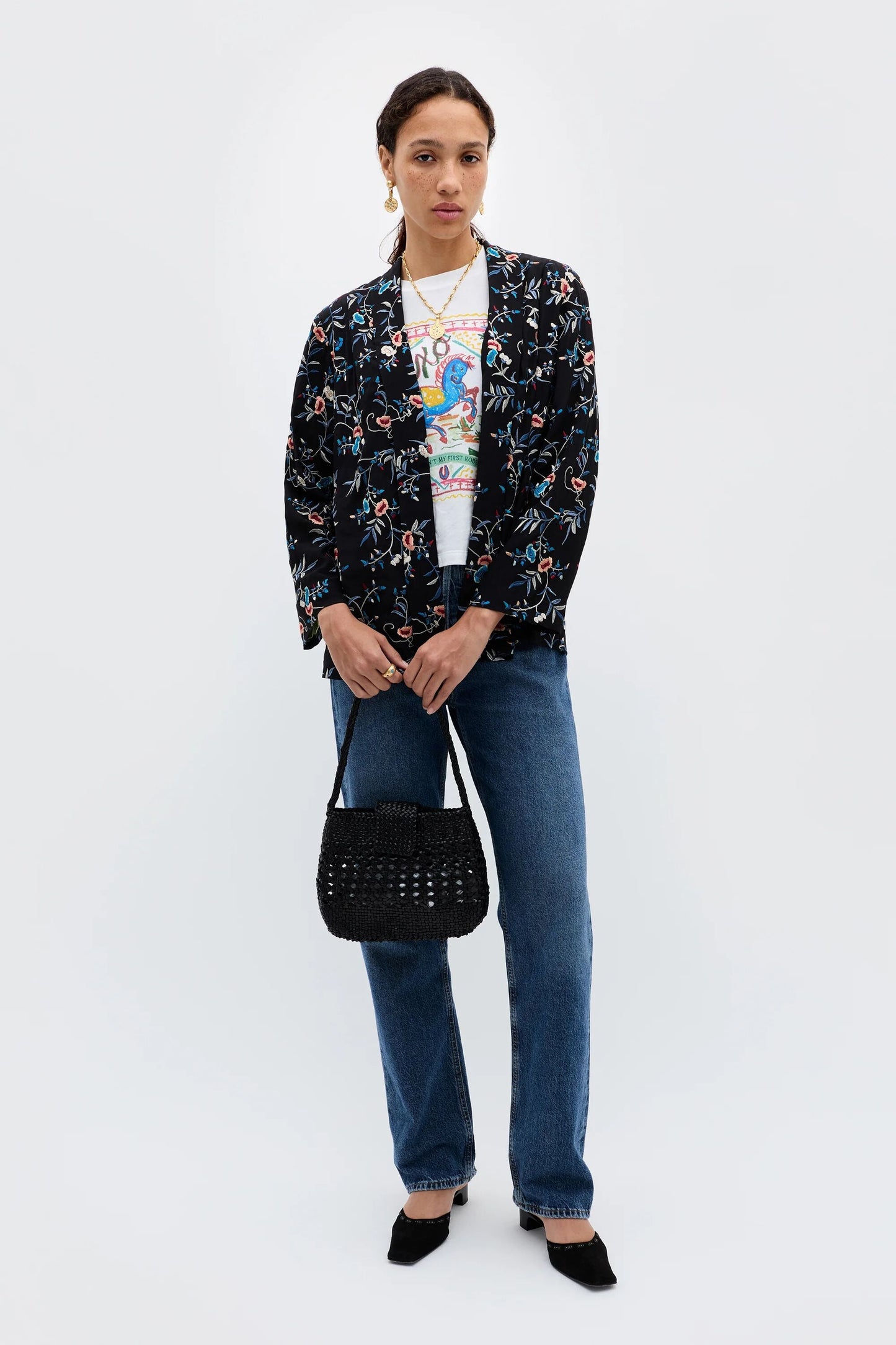 Malachy - Botanical Embroidery Black