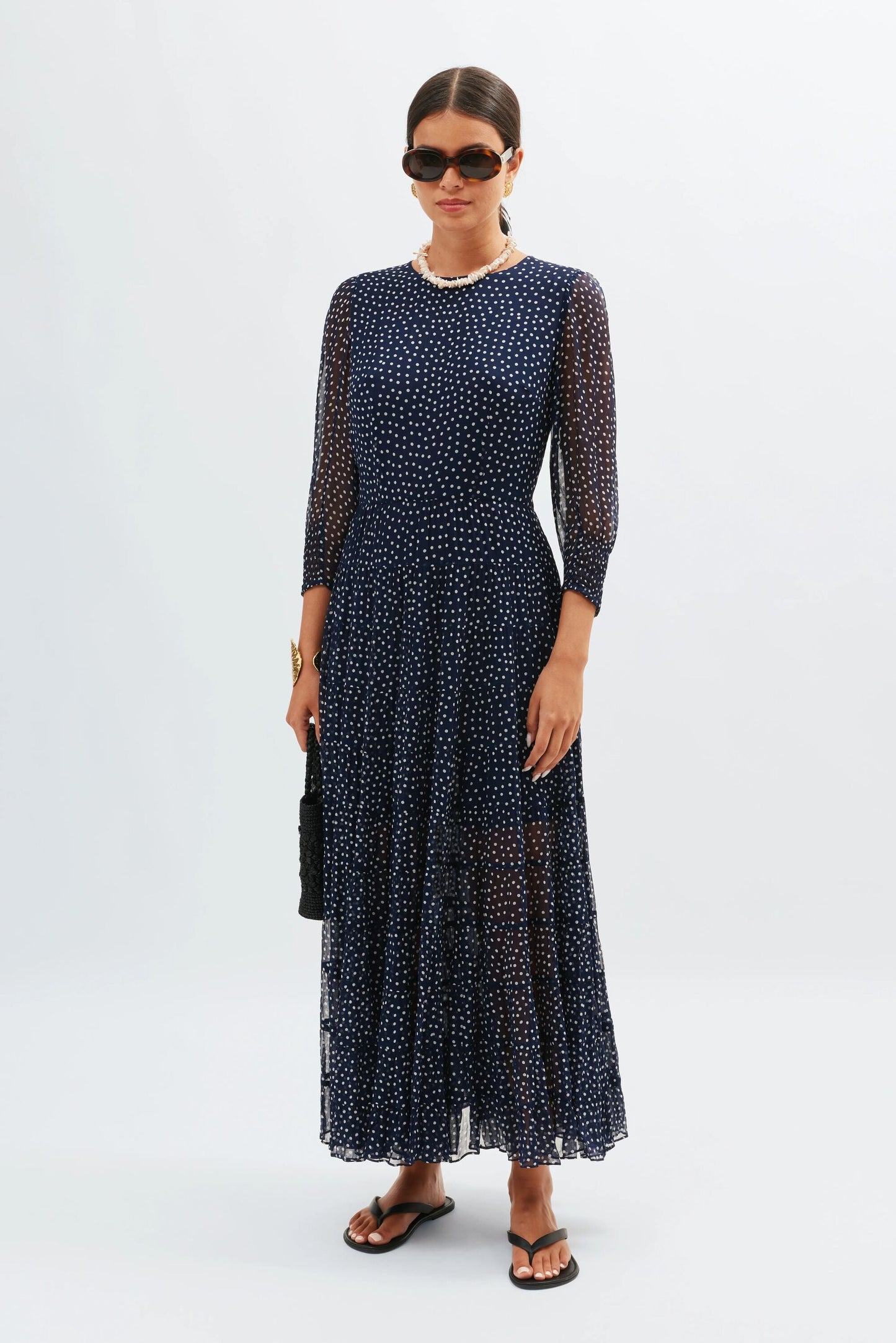 Kristen - Navy Polka Dot