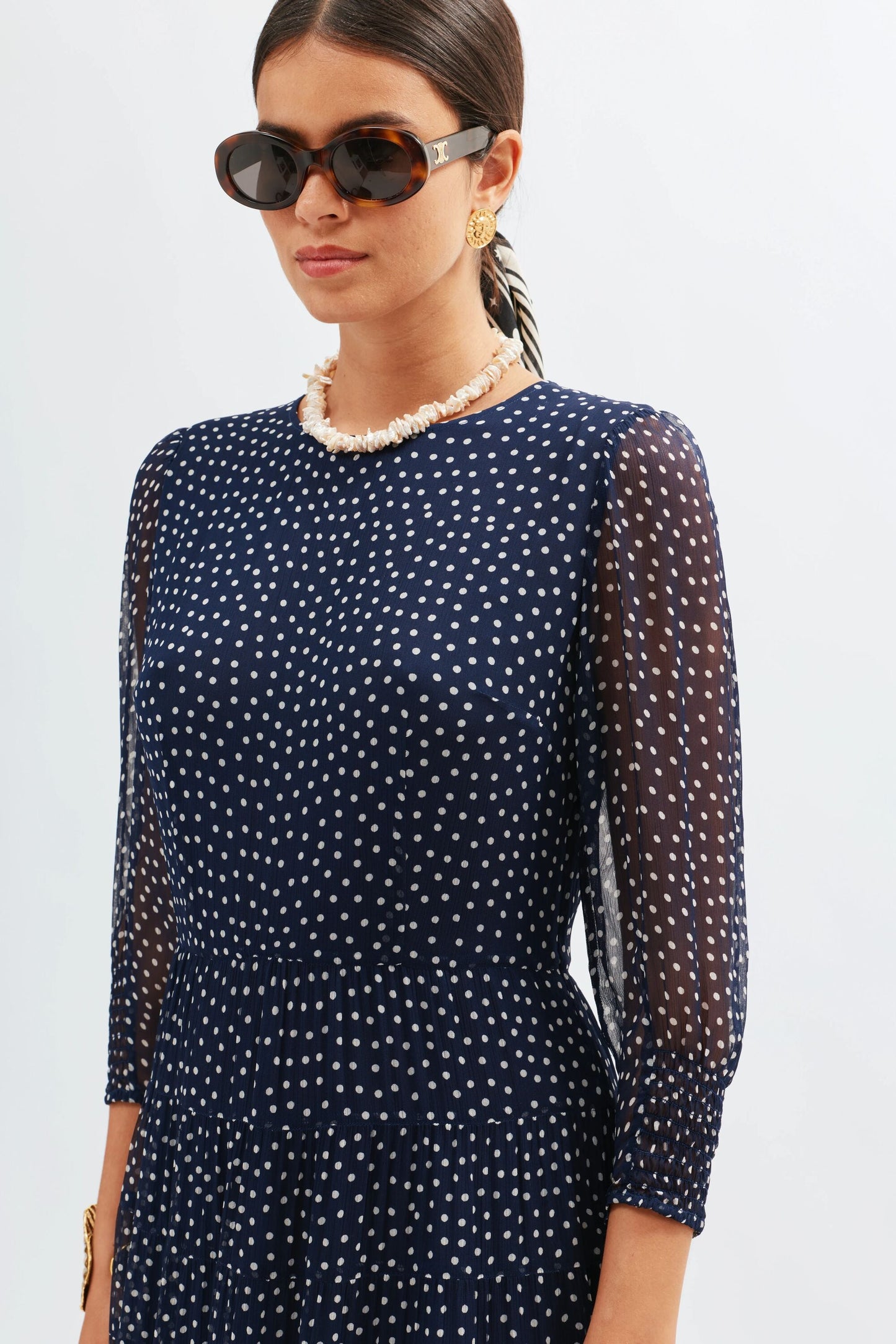 Kristen - Navy Polka Dot