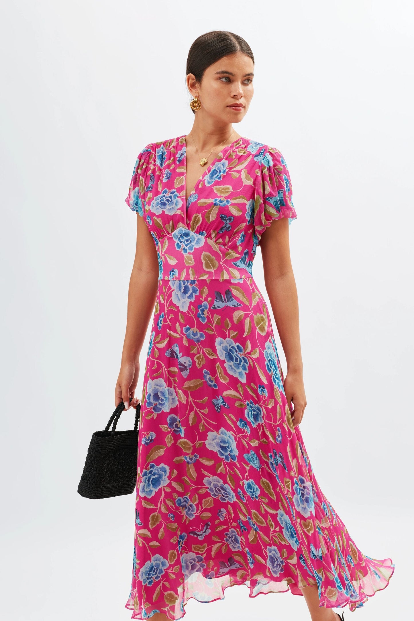 Corrine  -  Butterfly Floral Magenta